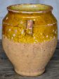 Antique French confit pot with orange glaze 8¼  Online