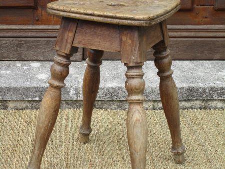 19th century oak stool Online Hot Sale