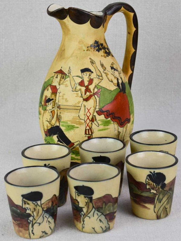 Early twentieth-century stoneware liquor service from the Basque country Sale