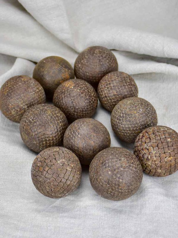 Collection of 11 19th Century French petanque balls Supply