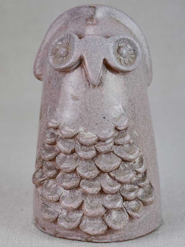 Clay sculpture of an owl with violet glaze - 1960 s 6  For Sale