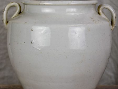 Antique French preserving pot glazed white For Discount