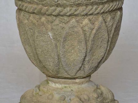 Antique French garden urn with pretty motifs, diamonds and shells 22¾  Online now