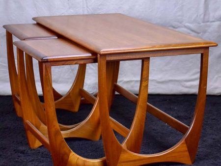 Mid century Scandinavian side table with two nested tables - solid teak Hot on Sale