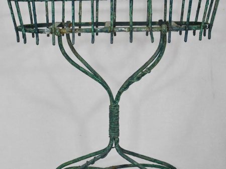 Antique French plant stand with green patina - wrought iron branches and vine 33¾  For Cheap