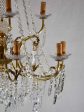 Pair of large crystal and brass chandeliers with 15 lights from the 1940 s 35½  diameter Online Sale