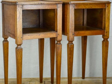 Pair of 19th Century Directoire style oak nightstands Online Sale