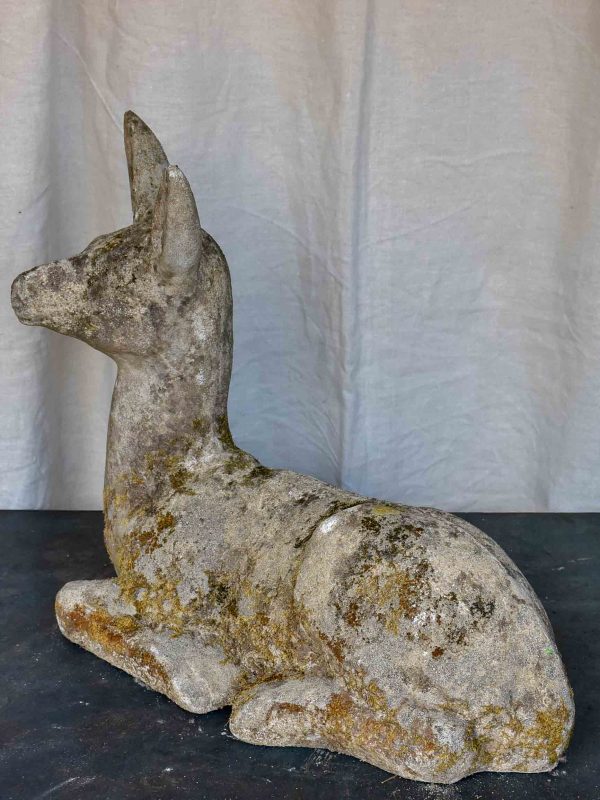 Mid-century garden sculpture of a deer For Sale