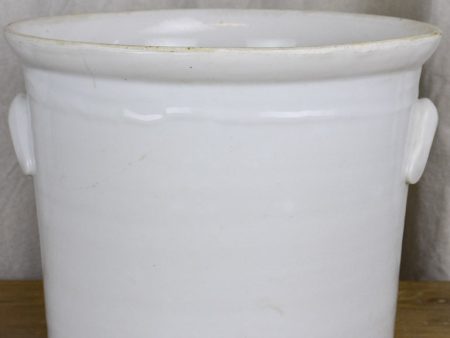 Large French preserving pot with handles - white 11¾  For Sale