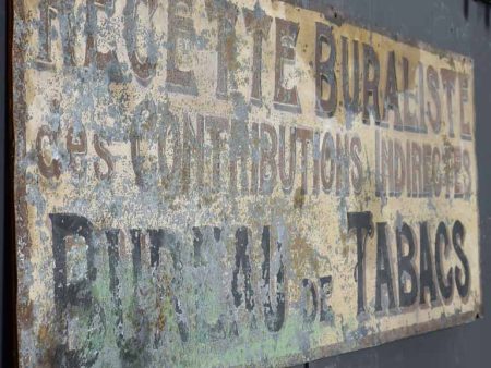 Early 20th century French sign from a Tobacco shop  Recette buraliste  20  x 59  Online