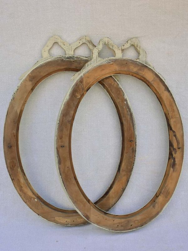 Pair of antique oval Louis XVI style frames with gray patina 20¾  x 14½  Hot on Sale