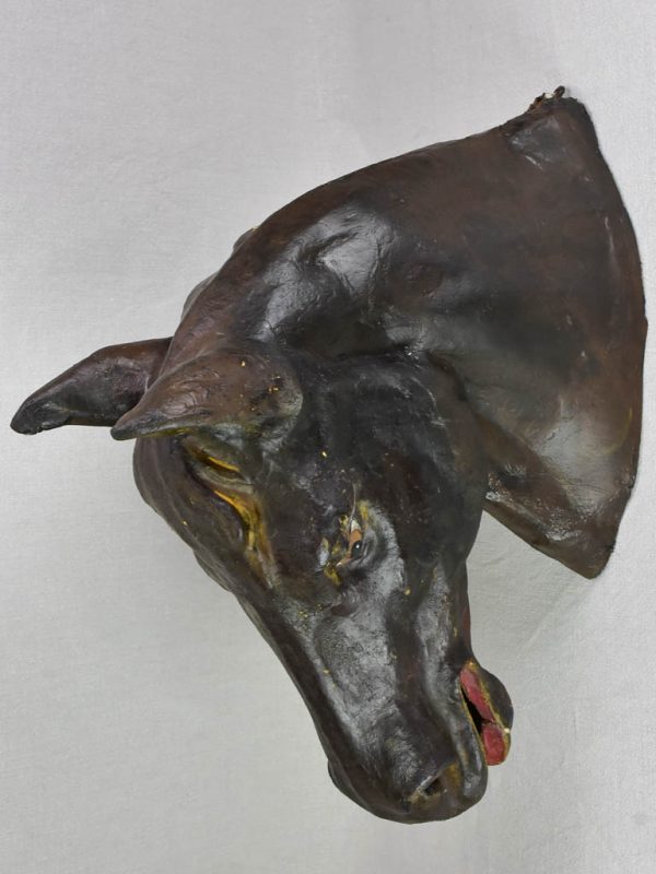 Antique French papier mâché sculpture of a horse head 28  Cheap