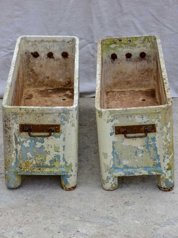 Pair of rectangular mid-century Willy Guhl garden planters on feet Online Sale