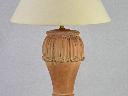 Antique French terracotta lamp - balustrade 19  Discount