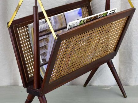 Magazine stand, cane & mahogany, French, (1930-40s) Online now