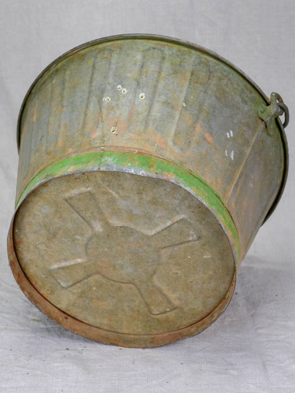 Mid century French winemaker s harvest bucket - zinc 15¼  Online Sale