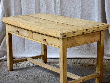 Antique French butchers table with two drawers 50¾  x 27½  Fashion