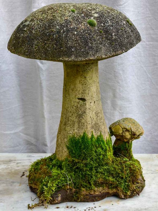 Antique French garden sculpture of a mushroom Supply