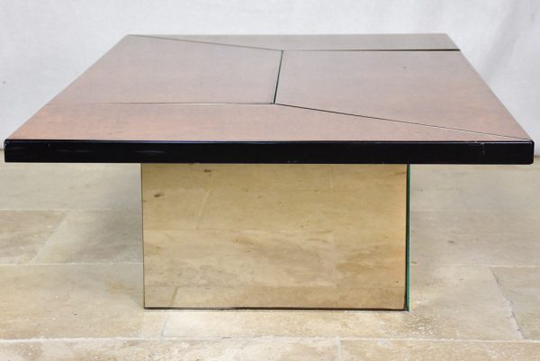 Superb elm wood coffee table with hidden bar attributed to Paul Michel 1980 31  x 49¼  Online