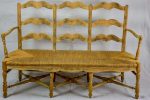 French Provincial rush banquette - three seat 57½  Online now