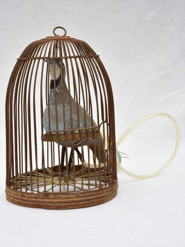 RESERVED DB Rare antique French hunting call bird in cage Online now