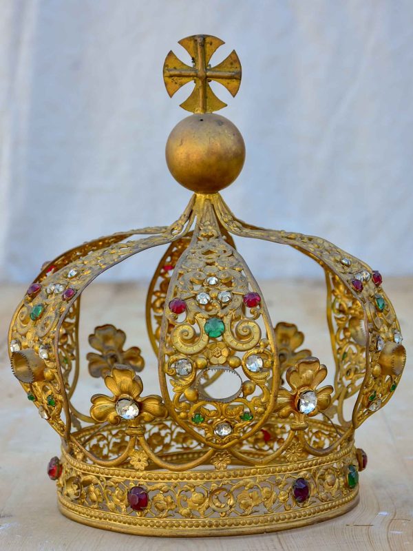 Antique French saint s crown from a church For Sale