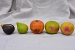 Collection of five vintage marble fruits Online