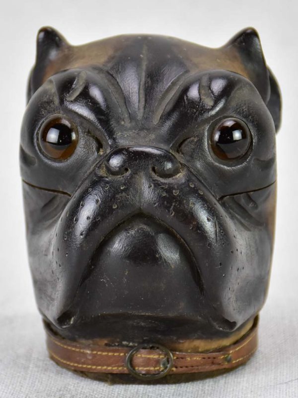 Rare late 19th century French inkwell - bulldog on Sale