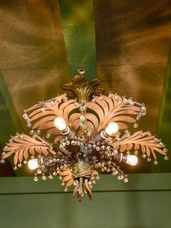 Small model antique palm chandelier For Cheap