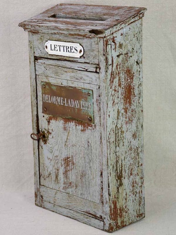 Early 20th Century French letter box with blue   gray patina For Discount