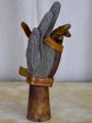 Mid-century wooden articulated hand with metal mesh glove For Cheap