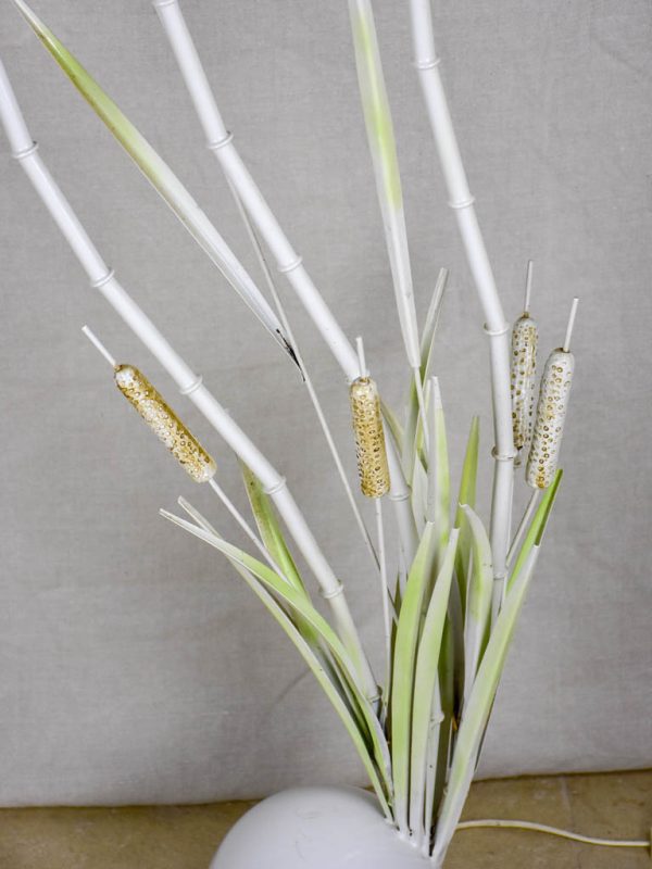 1970 s bulrush floor lamp with murano glass flower shades Discount