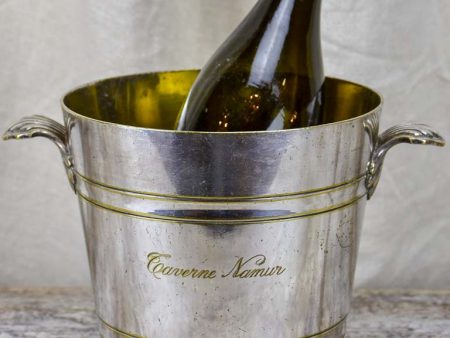 Antique French ice bucket - engraved silver plate Online Sale