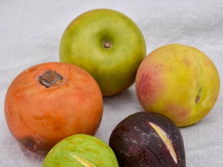 Collection of five vintage marble fruits Online