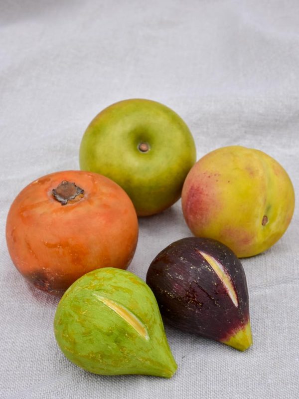 Collection of five vintage marble fruits Online