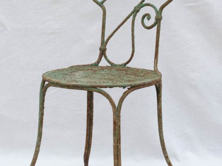 19th century French garden chair with green patina Online