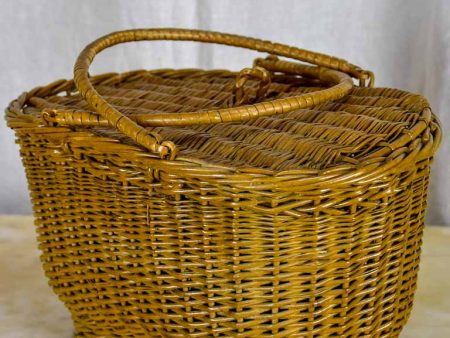 Antique French fishing creel - wicker Hot on Sale