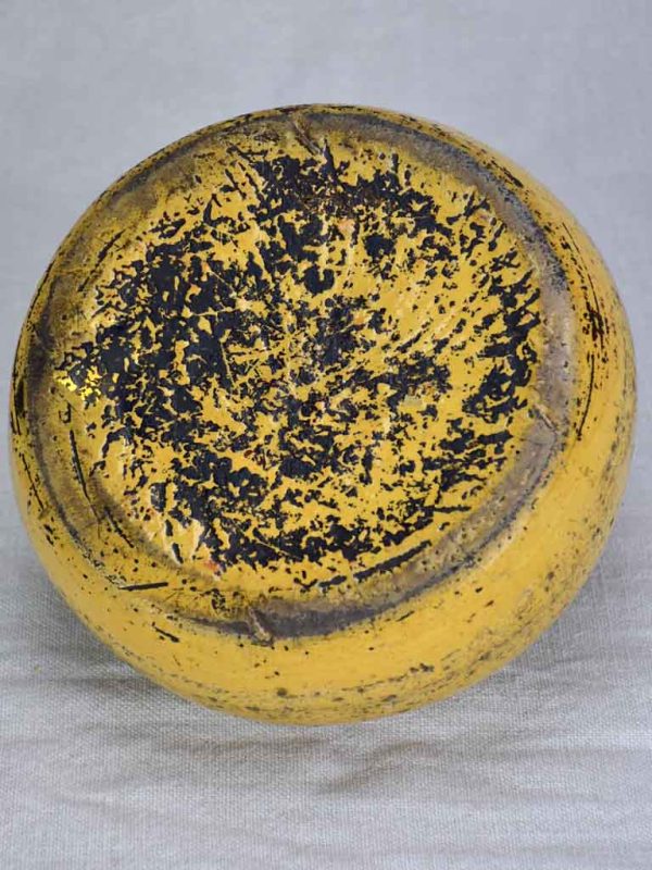 19th Century French ceramic hot water bottle with yellow glaze 7  Online Hot Sale