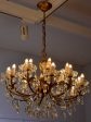 Vintage French crystal chandelier - two tiers, 18 lights For Sale