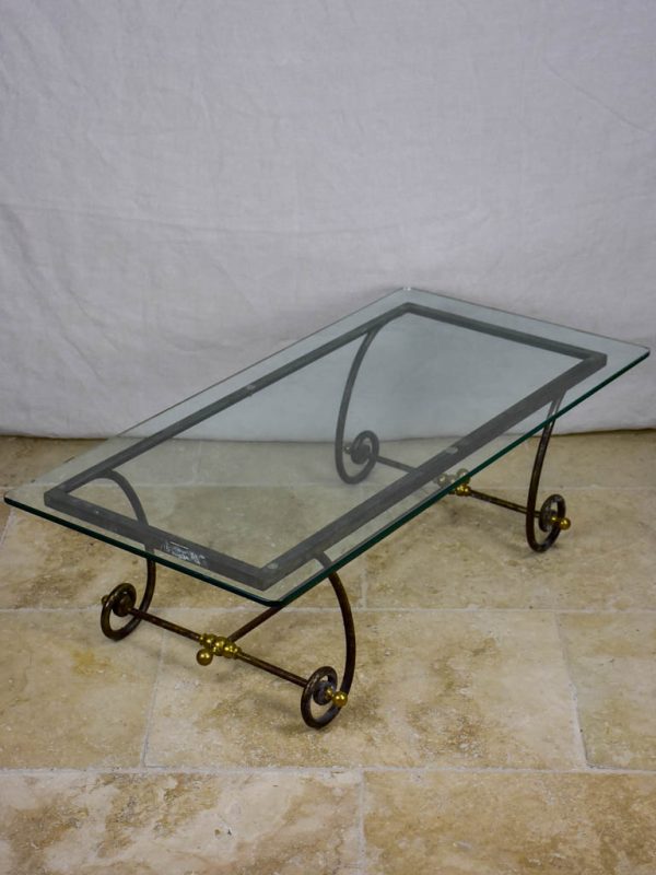 Vintage glass top coffee table Online Sale