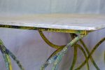 Late 19th Century marble top table with riveted iron base 47¼  x 31½  Discount