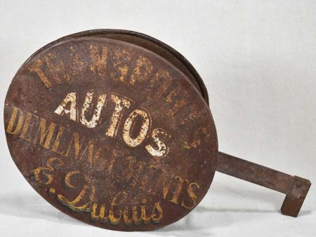 Antique French double sign - Autos 26¾  For Sale