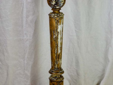 Timeworn French pedestal - twisted wooden column 43  Discount