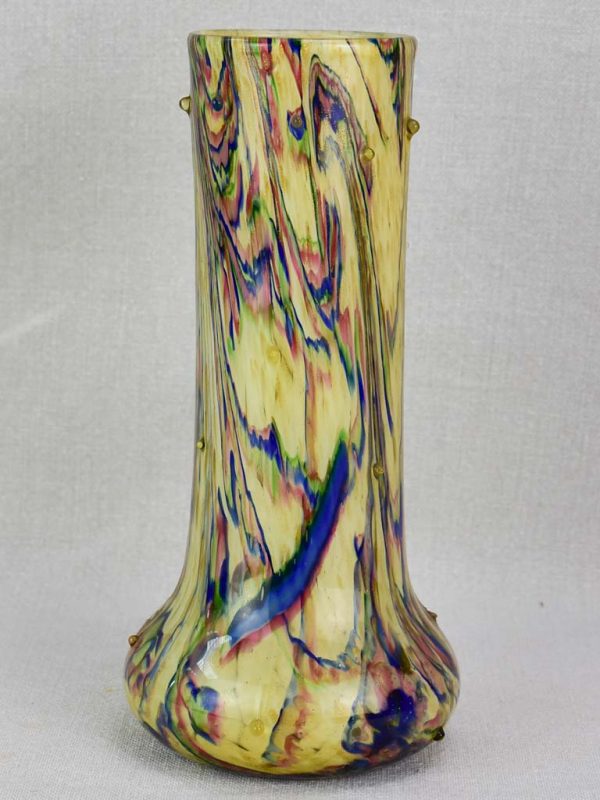 Mid-century blown glass vase - multi color 10¼  Supply