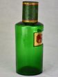 Antique French apothecary glass jar - green. Poudre Insecticide For Sale