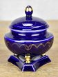 Cobalt blue Sèvres porcelain sugar bowl Online now