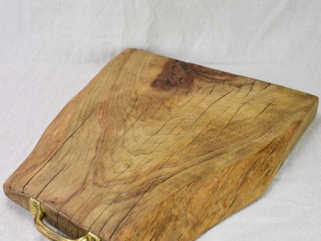 Vintage French cutting board with handle 15  x 18½  Online Sale