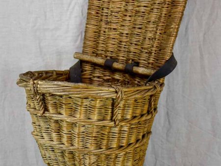 Antique French back harvest basket from Burgundy Hot on Sale