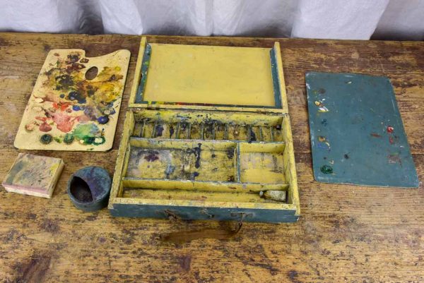 Collection of three antique French paint boxes Hot on Sale