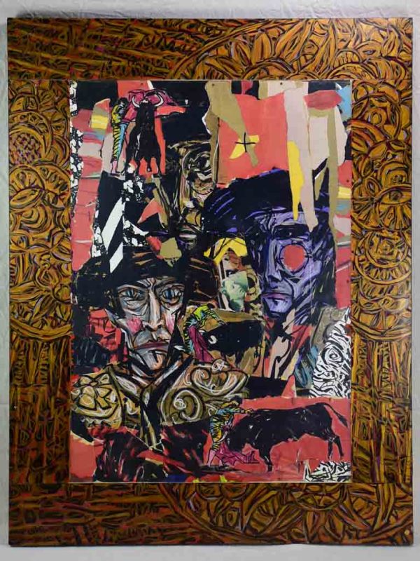 Modern collage portrait - Michel Calandre (1944 - ) 39½  x 51½  on Sale